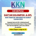 DAFTAR KELOMPOK & DPL KKN TEMATIK UNIVERSITAS GARUT 2023